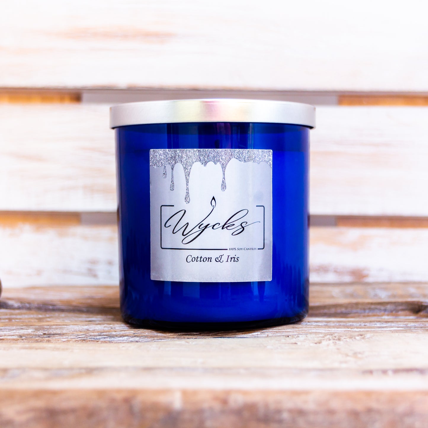 Cotton & Iris Cobalt Blue Jar